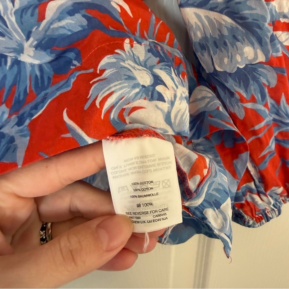 J. Crew Ratti Rio Floral Popover Floral Blouse Size Small - Picture 7 of 9